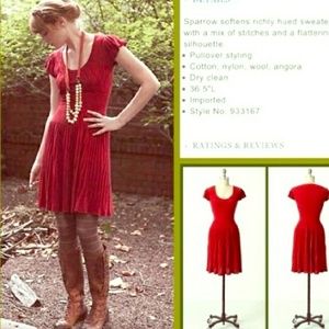 Sparrow Pleated Red Dress
